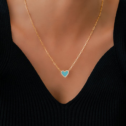 Dainty Heart Paperclip Necklace
