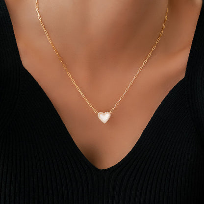 Dainty Heart Paperclip Necklace