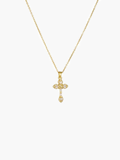 Lucy Zircon Cross Pendant Necklace