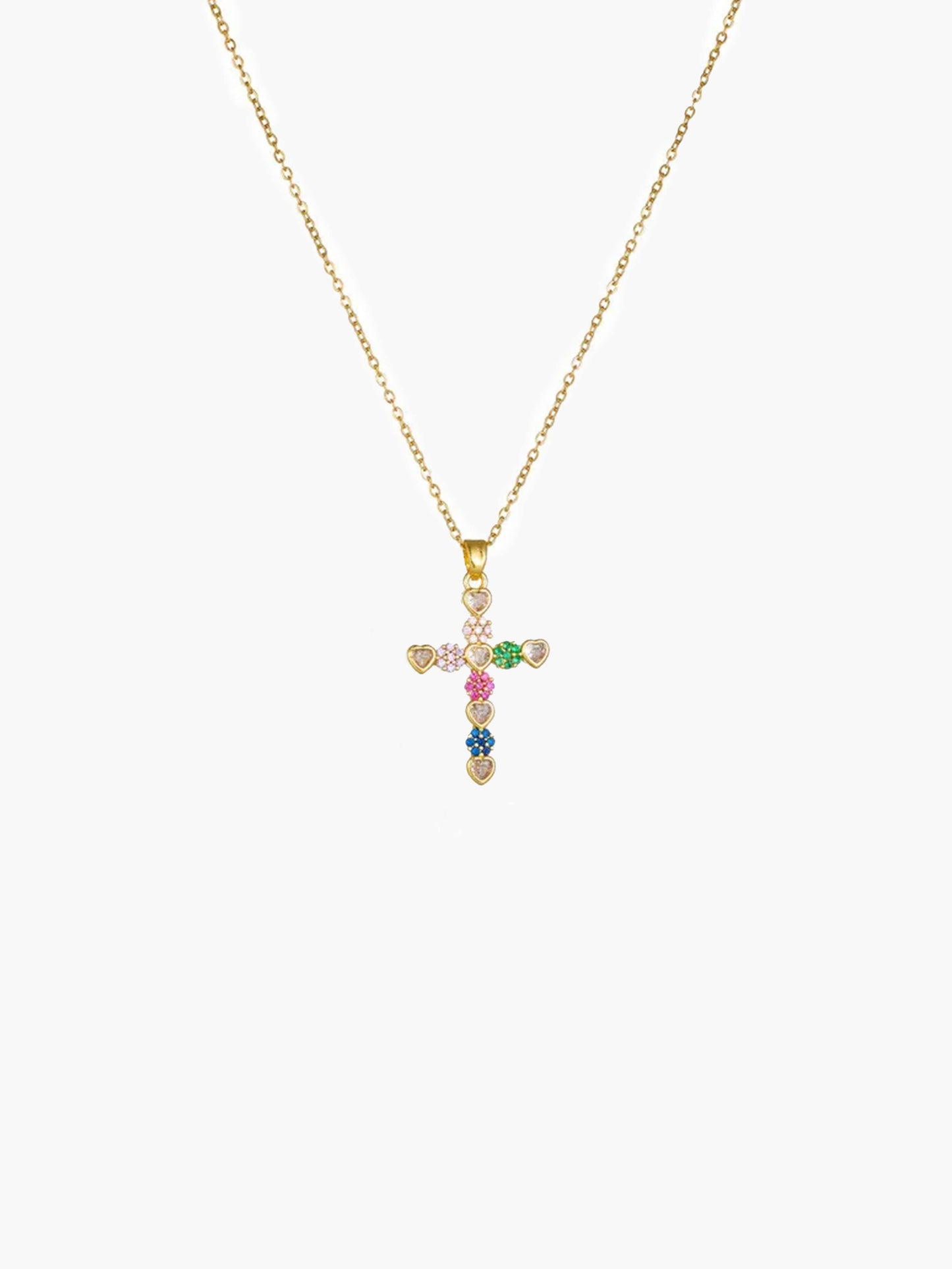 Lucy Zircon Cross Pendant Necklace
