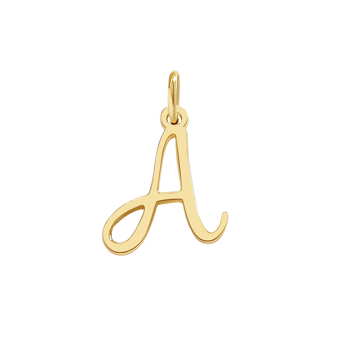 Cursive Initial Charm – Gold