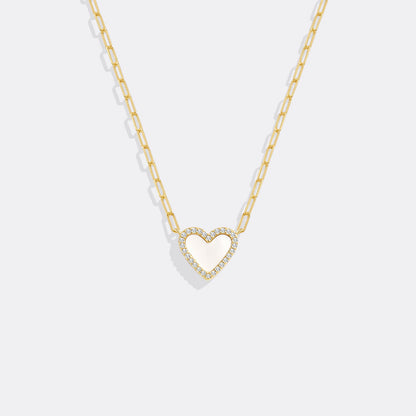 Dainty Heart Paperclip Necklace