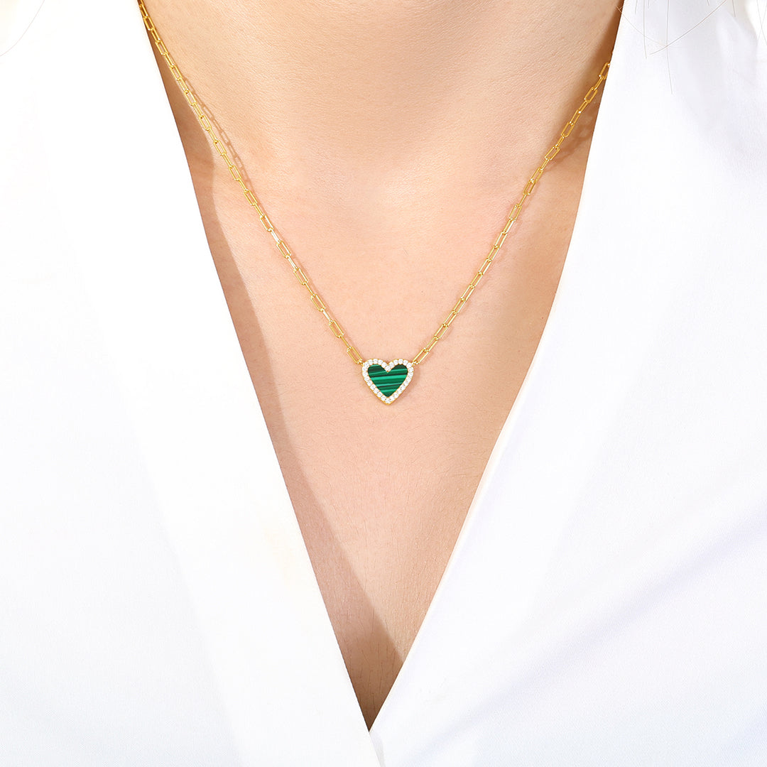 Dainty Heart Paperclip Necklace