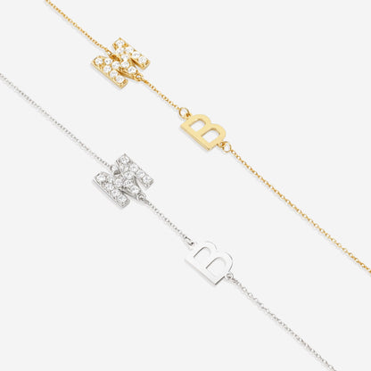 Custom Diamond & Gold 2 Initial Necklace