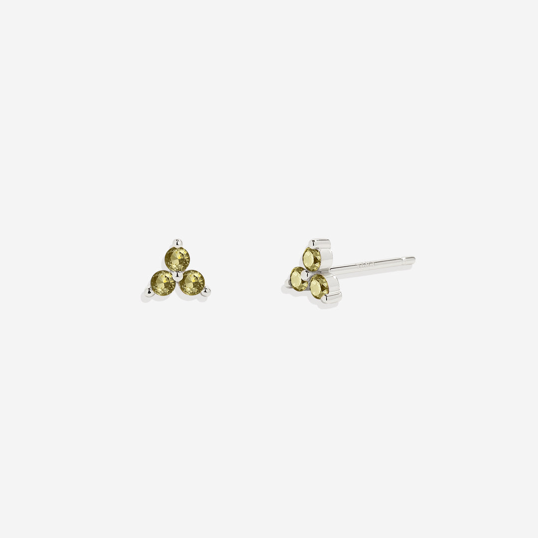 Trinity Birthstone Stud Earrings