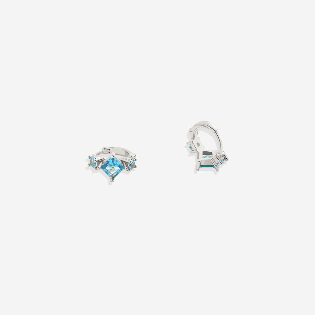 Aquamarine Huggie Hoops