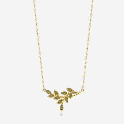 Birthstone Leaf Pendant Necklace