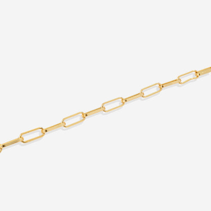 Mint Paperclip Necklace with Pave Initial Charm