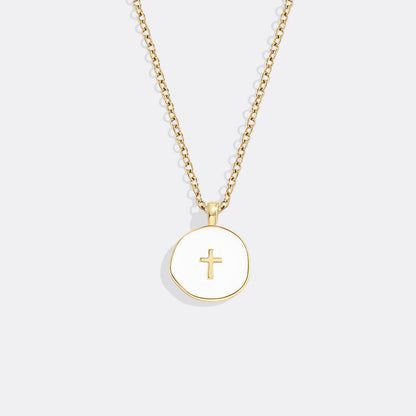 Minimalist Enamel Cross Pendant