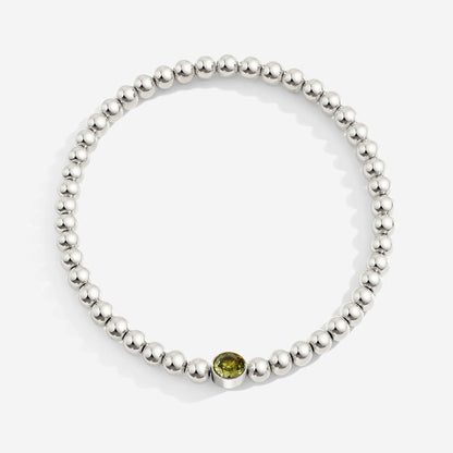 Gold Beaded Bubble Birthstone Bracelet