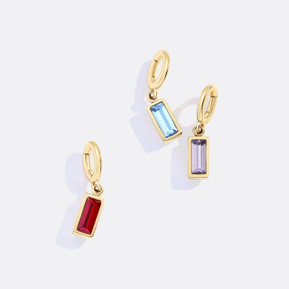 Dainty Baguette Birthstone Charm