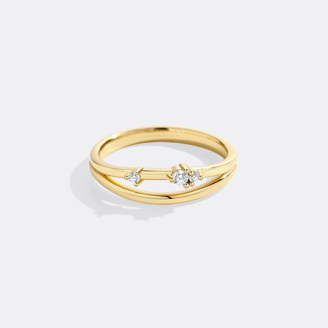 Crescent Moon Diamond Ring