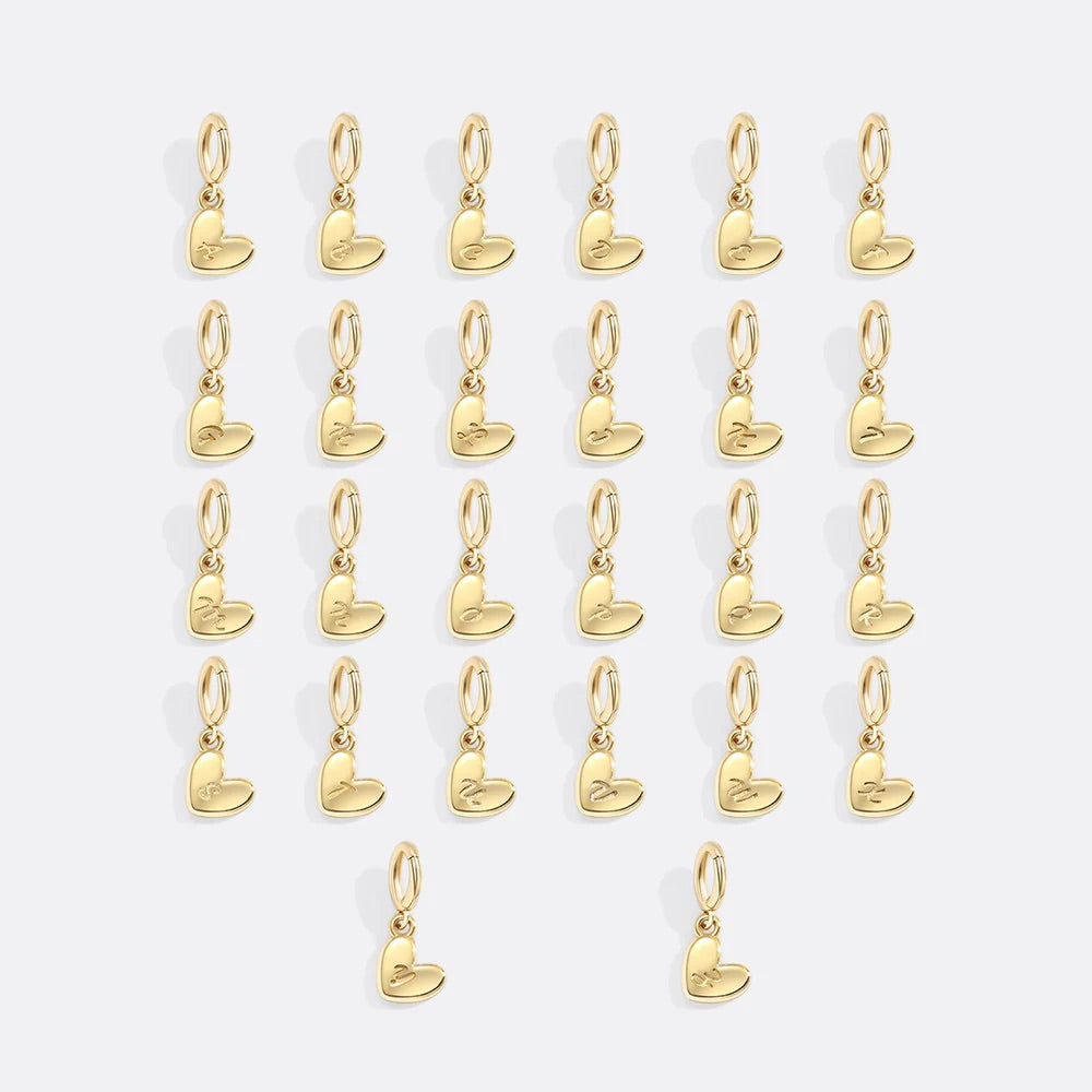 Dainty Heart Initial Charm