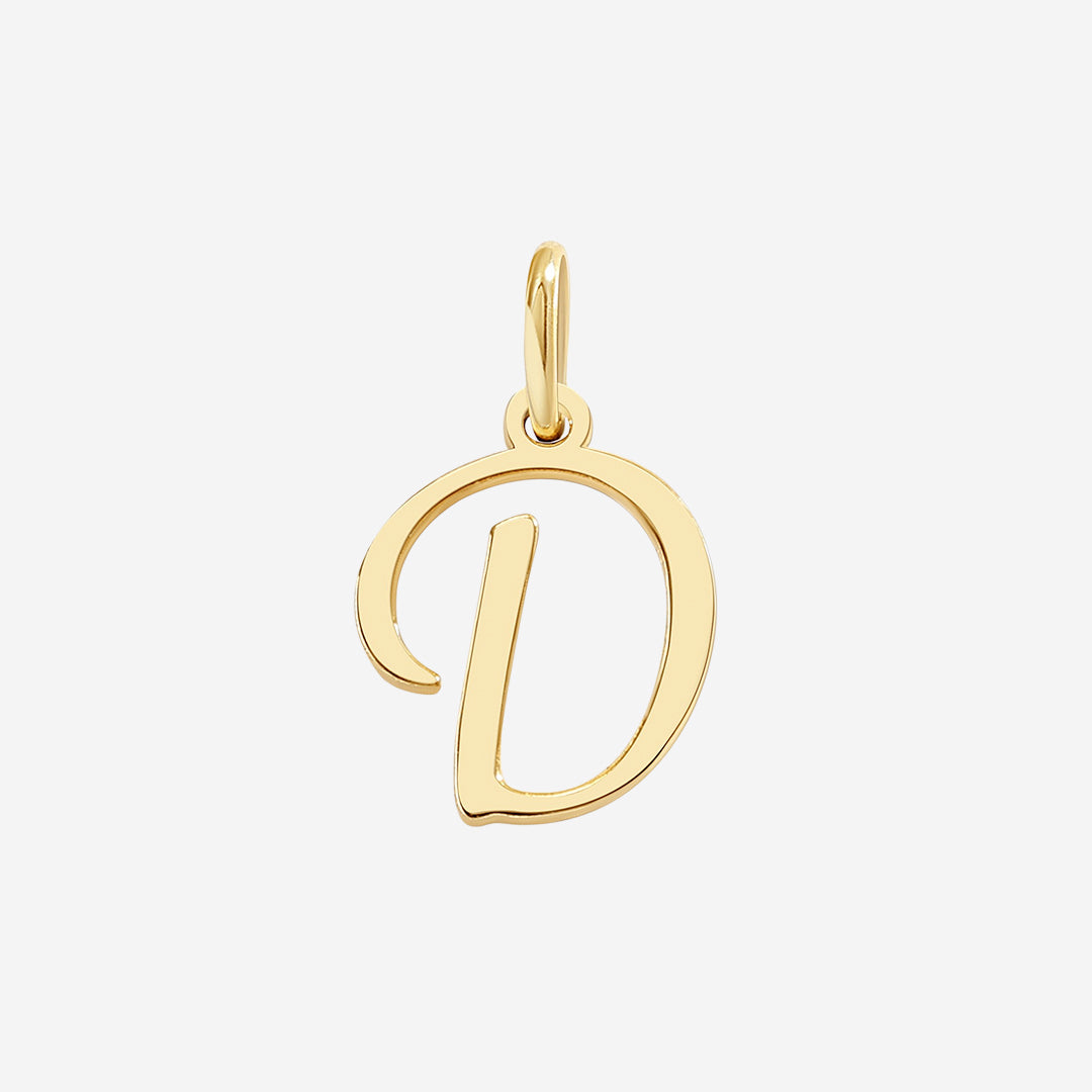 Cursive Initial Charm – Gold