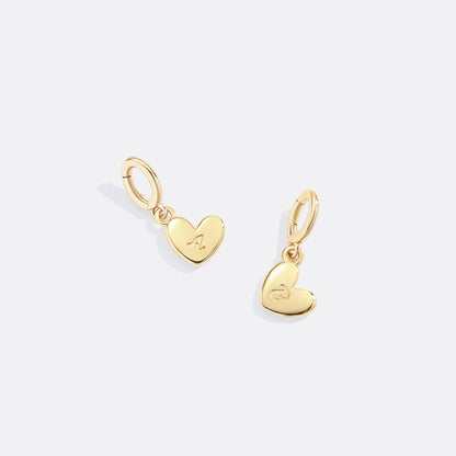 Dainty Heart Initial Charm