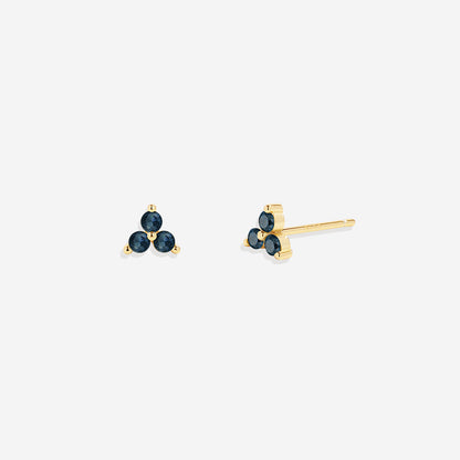 Trinity Birthstone Stud Earrings