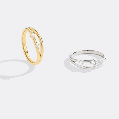 Crescent Moon Diamond Ring