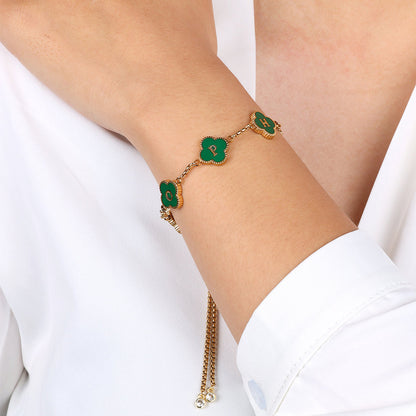 Colorful Clover Custom Name Bracelet