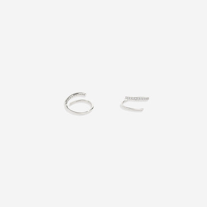 Double Loop Huggie Hoop Earrings