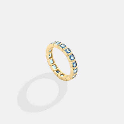 Asscher Cut Birthstone Eternity Ring