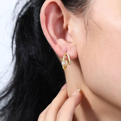 Crystal Double Hoop Earrings