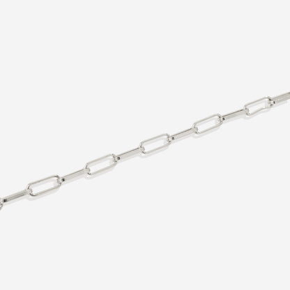 Mint Paperclip Necklace with Pave Initial Charm