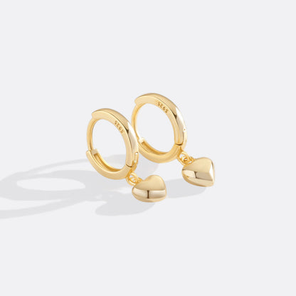 Dainty Heart Hoop Earrings