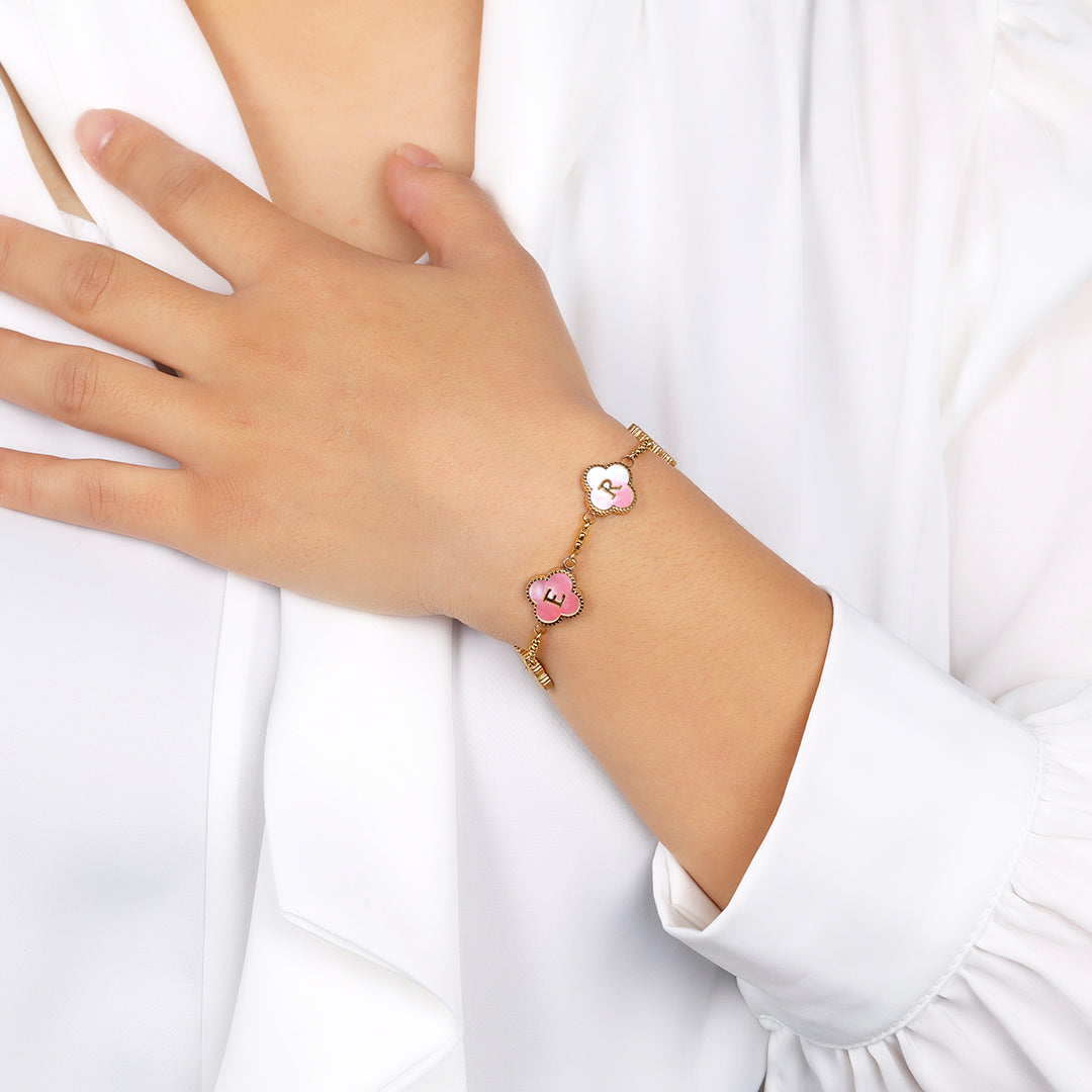 Colorful Clover Custom Name Bracelet