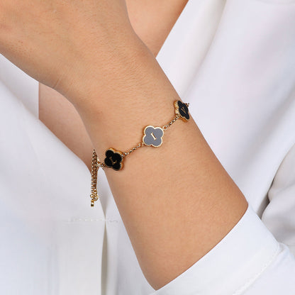 Colorful Clover Custom Name Bracelet