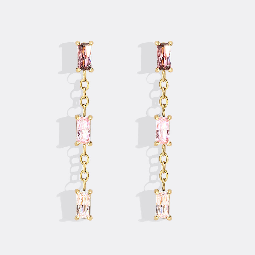 Ombre Baguette Dangle Earrings