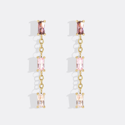 Ombre Baguette Dangle Earrings