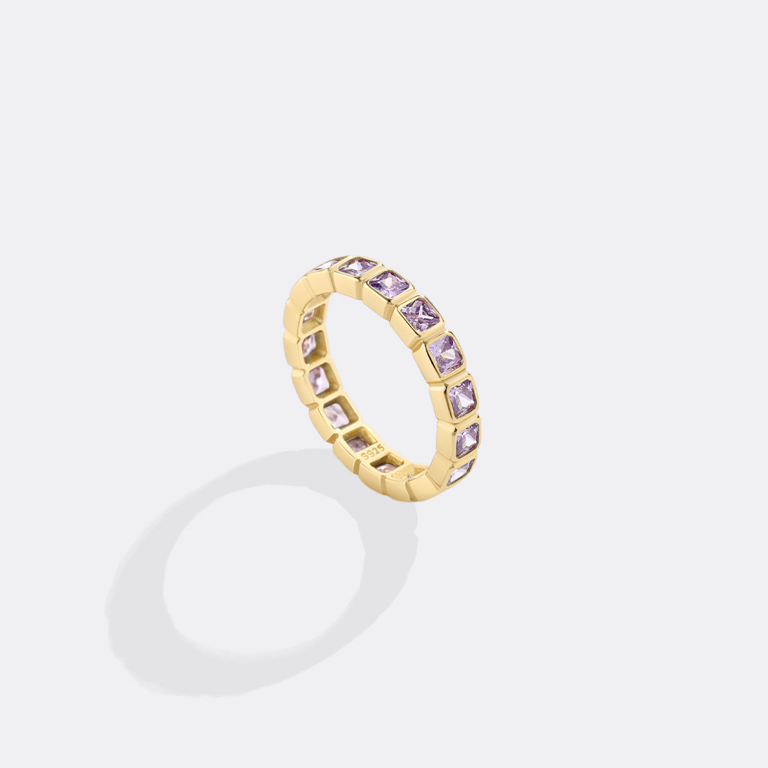 Asscher Cut Birthstone Eternity Ring