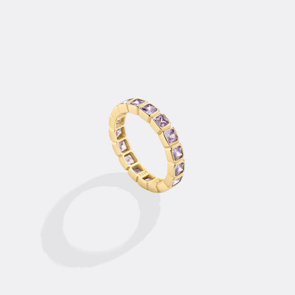 Asscher Cut Birthstone Eternity Ring