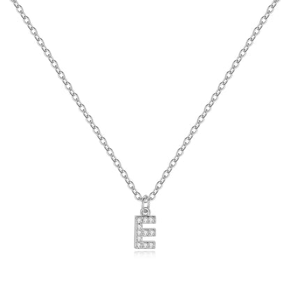 Sterling Silver Pavé Uppercase Initial Necklace