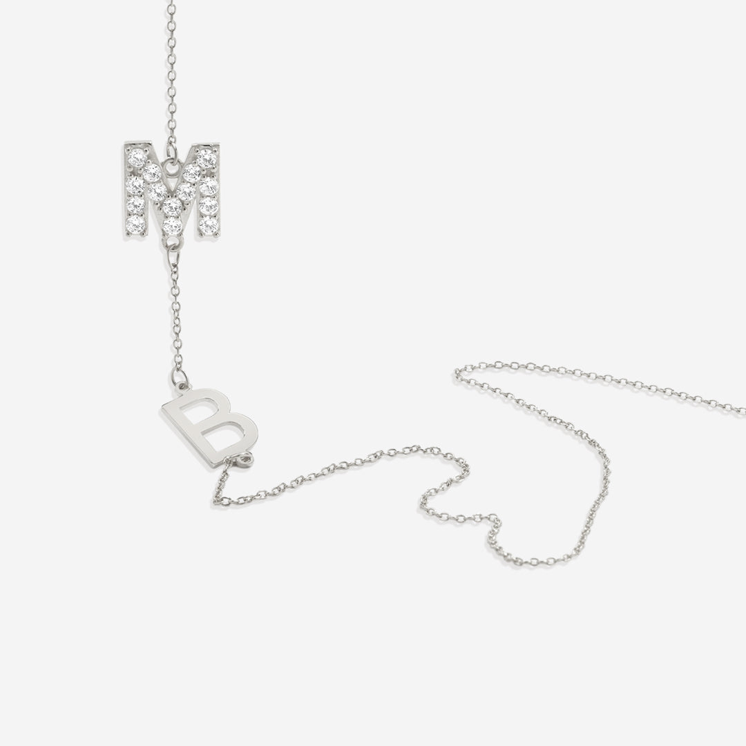 Custom Diamond & Gold 2 Initial Necklace