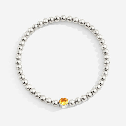 Gold Beaded Bubble Birthstone Bracelet