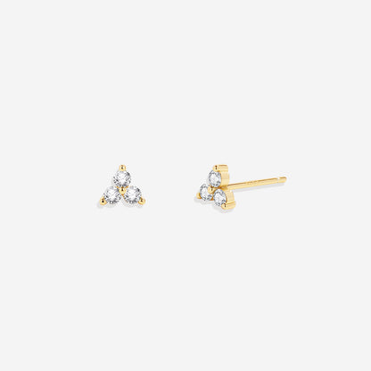 Trinity Birthstone Stud Earrings