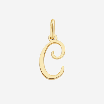 Cursive Initial Charm – Gold