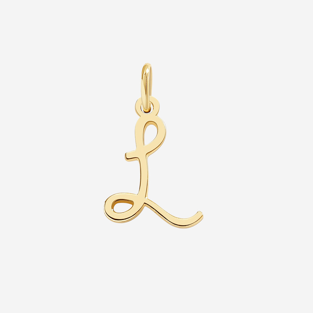 Cursive Initial Charm – Gold