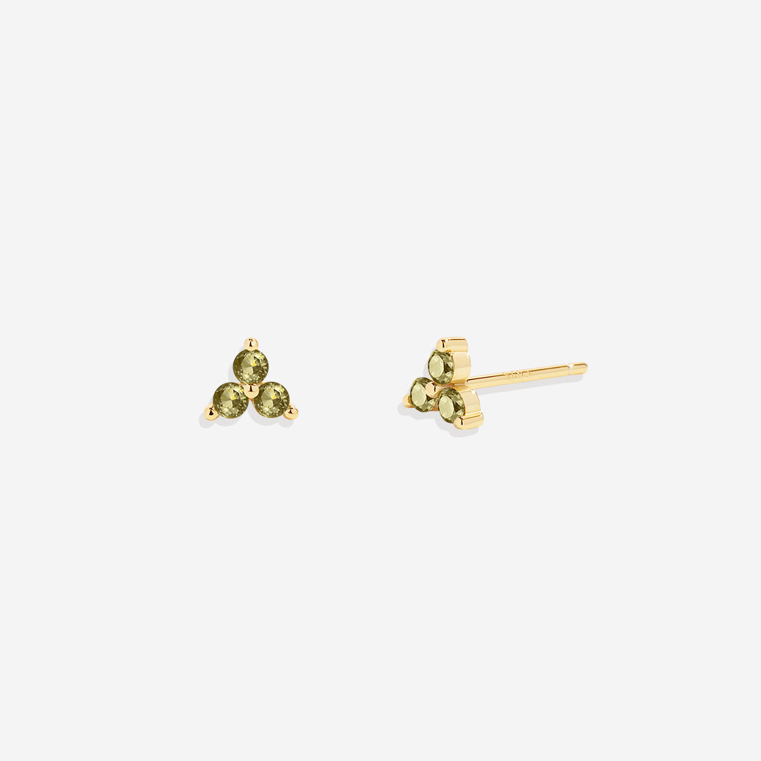 Trinity Birthstone Stud Earrings