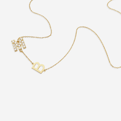Custom Diamond & Gold 2 Initial Necklace