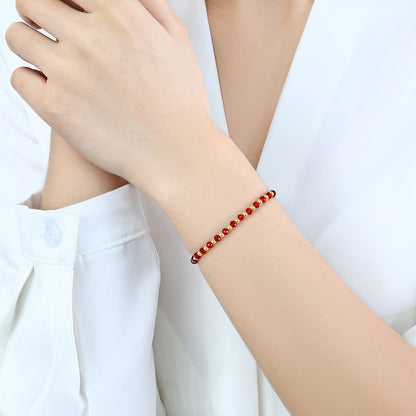 Birthstone and Gold Bead Bracelet