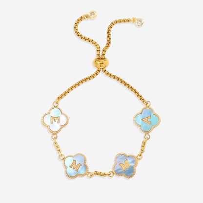 Colorful Clover Custom Name Bracelet