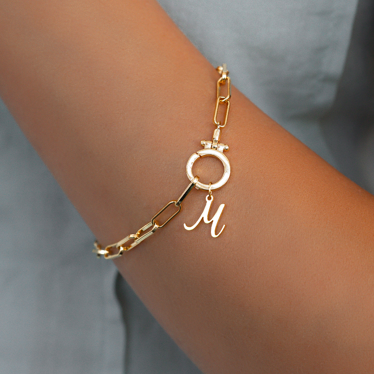 Cursive Initial Charm – Gold