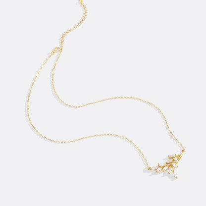 Birthstone Leaf Pendant Necklace