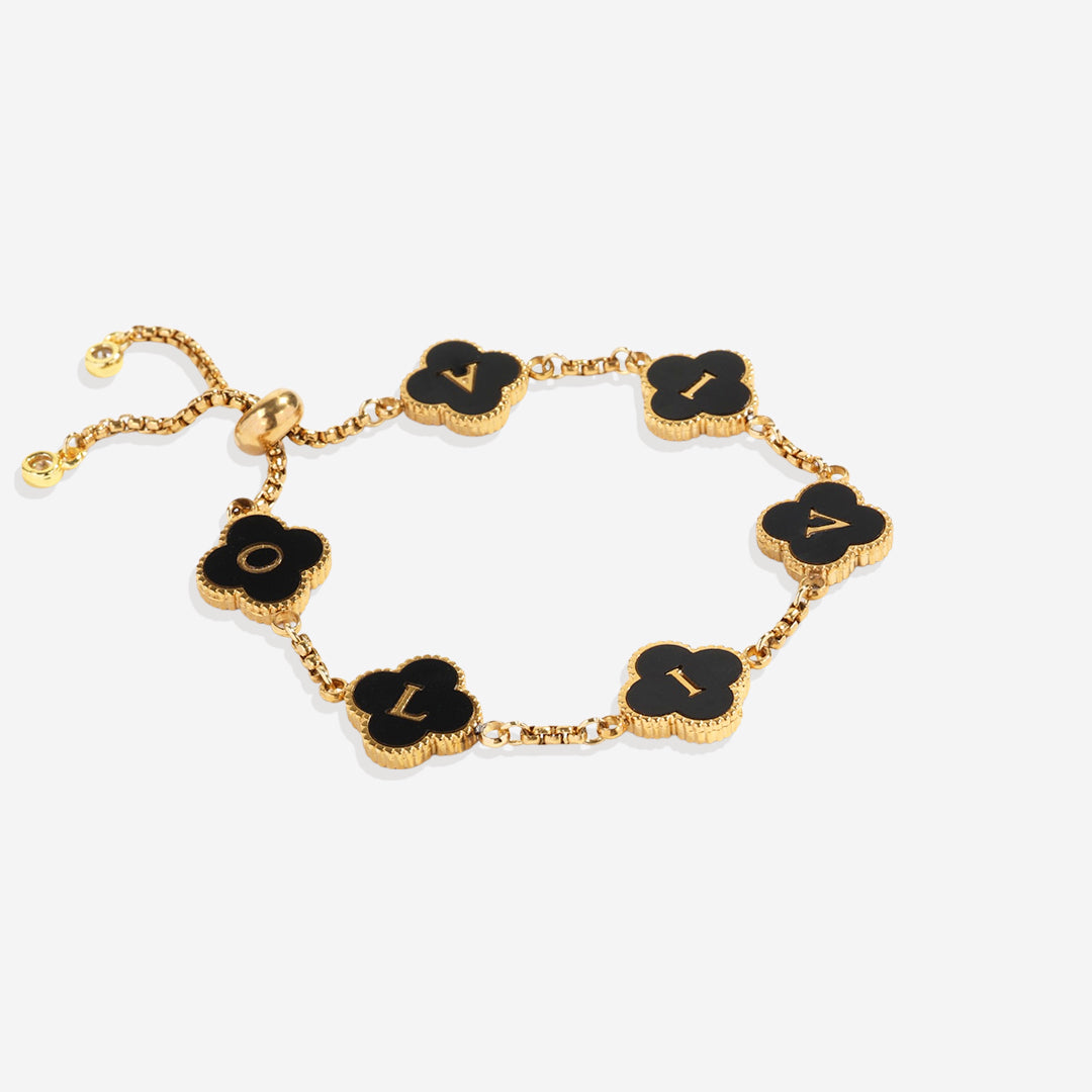 Colorful Clover Custom Name Bracelet