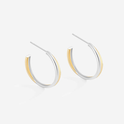 Mixed Metal Crossover Earrings