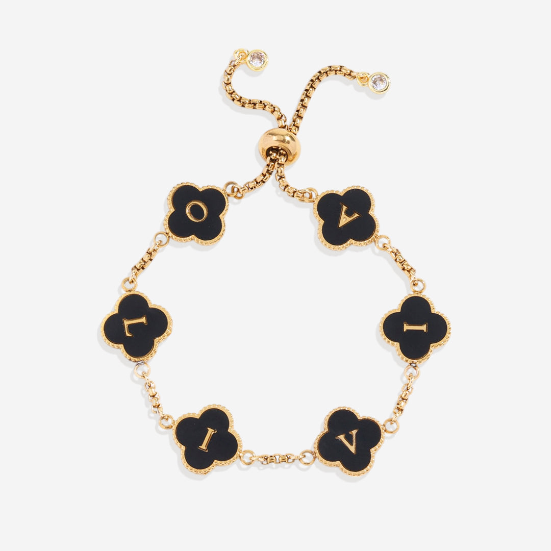 Colorful Clover Custom Name Bracelet