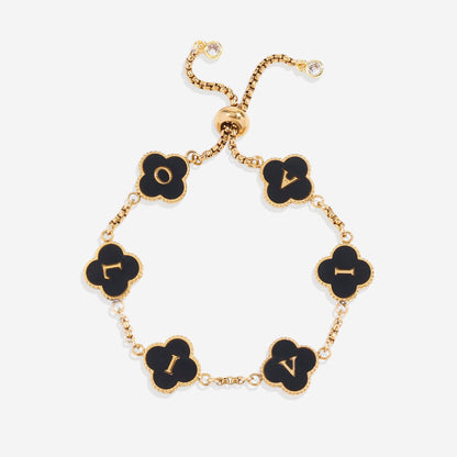 Colorful Clover Custom Name Bracelet