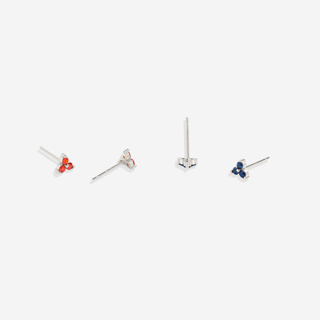 Trinity Birthstone Stud Earrings